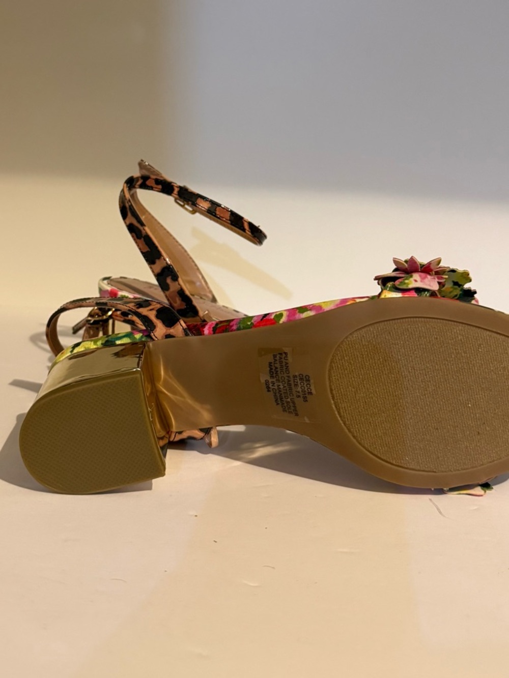 Betsey Johnson Floral Embellished Ankle-Strap Block Heel Sandals - Multicolor - Picture 5 of 10